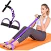 Resistance Bands with Handles, 6-Tube Elastic Pedal Resistance Band for Working Out, Durable Natural Rubber Exercise Bands, Multifunction Exercise Equipment for Abdomen, Waist, Arm, Leg Stretching