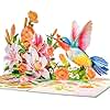 POPWOW Trumpet Vine Hummingbird Pop Up Card, 3D Popup Greeting Card, Gift For Mothers Day, Birthday, Valentines Day, Anniversary, Mom, Wife, Grandma, Her, 5x7 - Includes Envelope And Message Note