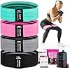 Resistance Bands for Working Out with Workout Bands Guide. 4 Booty Bands for Women Men Fabric Elastic Bands for Exercise Bands Resistance Bands for Legs Bands for Working Out Hip Thigh Glute Bands Set
