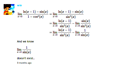The limit doesn't Exist openstudy.com