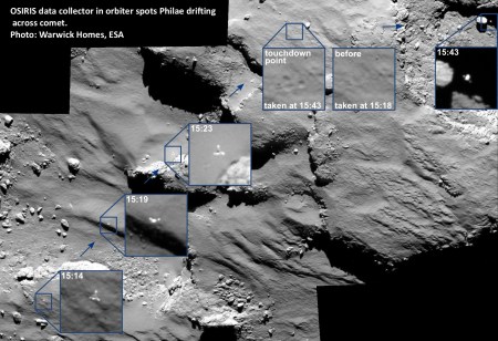1 OSIRIS_spots_Philae_drifting_across_the_comet 2