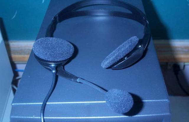Headset microphone supplied to students. As you might expect students tend to break them...a neverending source of frustration to all. Students: don't drop them into your backpacks!