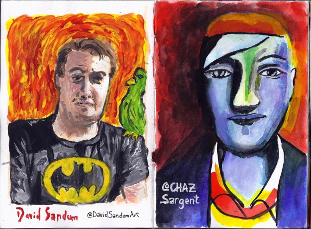 Left: Dave Sandum (acrylic)Right: Chaz Sargent (watercolor)