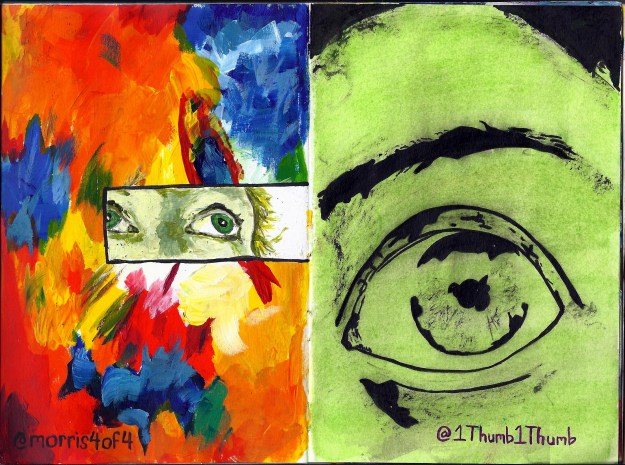 Left: Marianne Morris (acrylic)Right: Rebecca ? (watercolor & India ink)