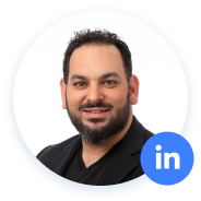 Smiling man with LinkedIn icon in the corner.