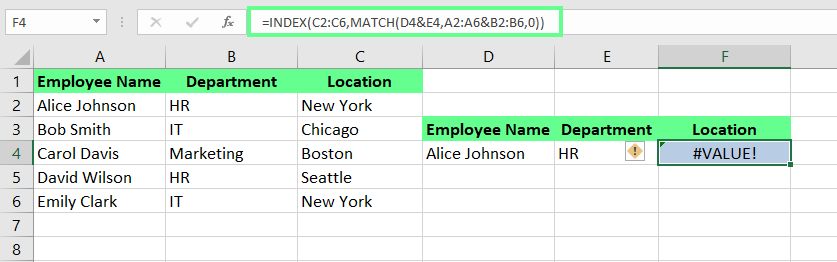 #Value error in INDEX MATCH in excel.