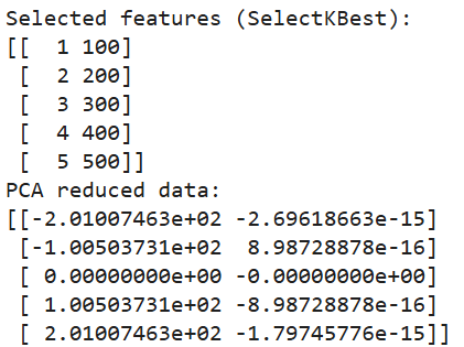 Image showing the output of running a scikit-learn script