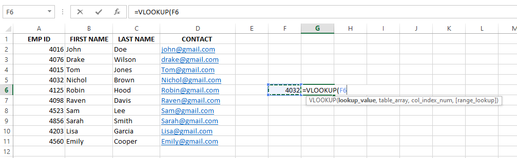 Select a cell where vlookup value is stored.