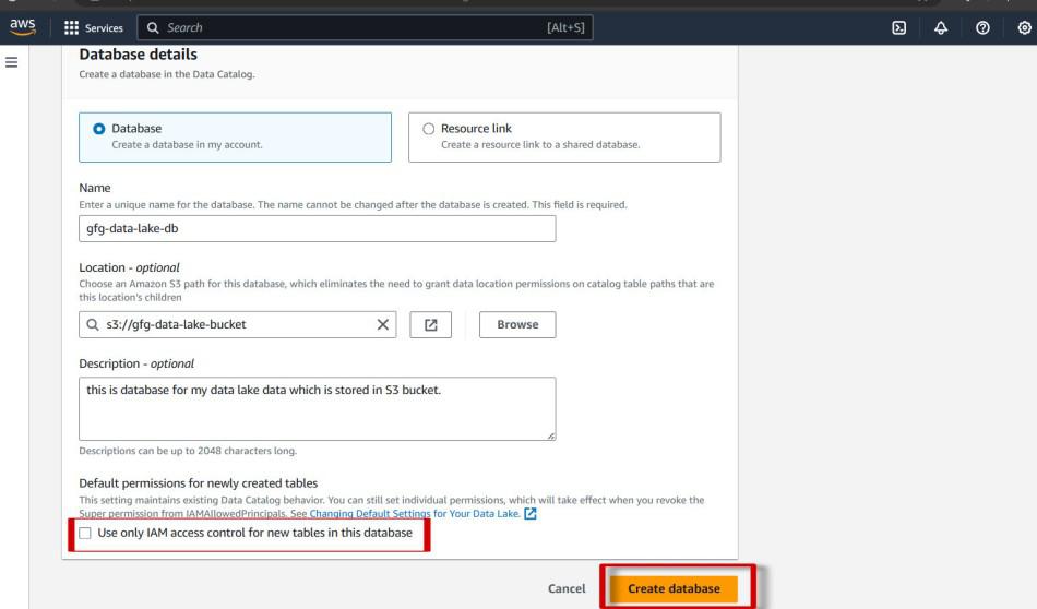 Defining Database Details