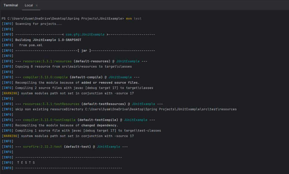 Test Output
