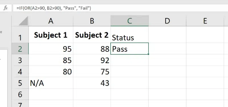 Excel IF function