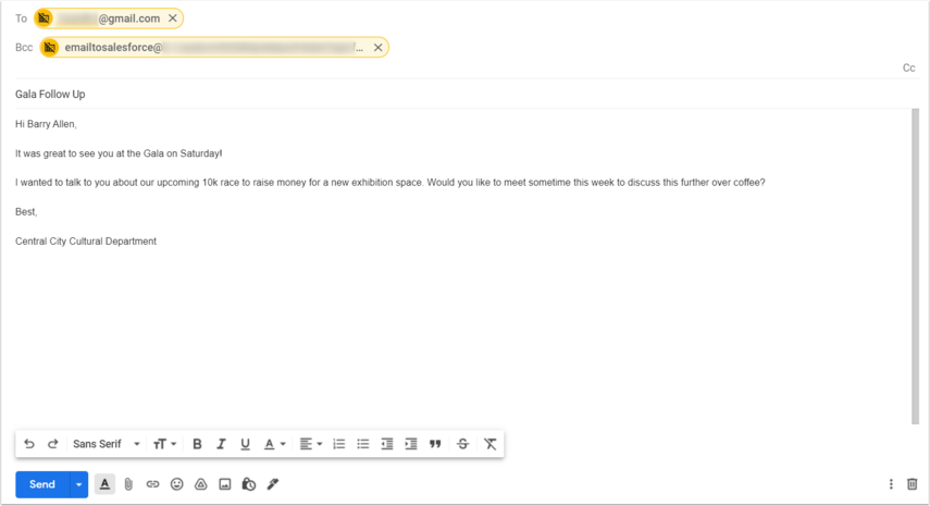 BCC Your Email to Salesforce Address