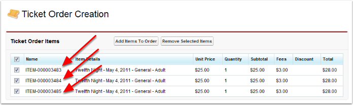 6. GA Tickets have individual line items once added to the cart.