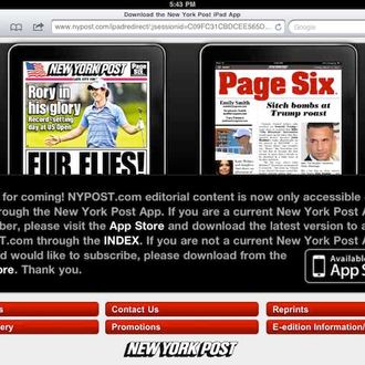 NY Post Blocks Access To Its Website On iPads To Drive App Purchases
