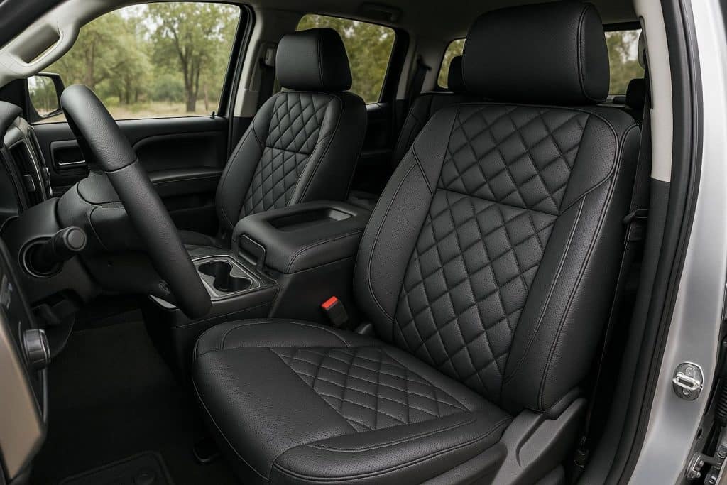 Upgrade Your Ride Instantly: The Hidden Benefits of Truck Seat Covers Close-up of stylish truck seat covers enhancing interior comfort and protection in a modern pickup