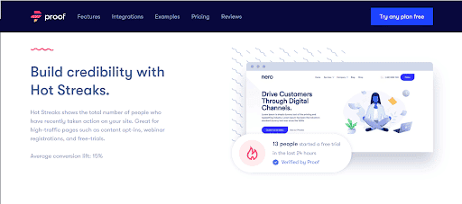 Social proof plugin for ecommerce websites