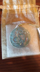 an ornament that they gave us at the service.
