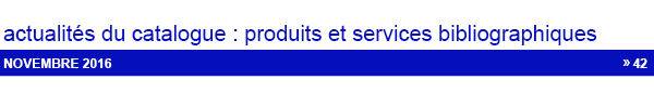 Les actualités du catalogue