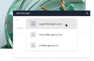 email address with profesional domain being selected