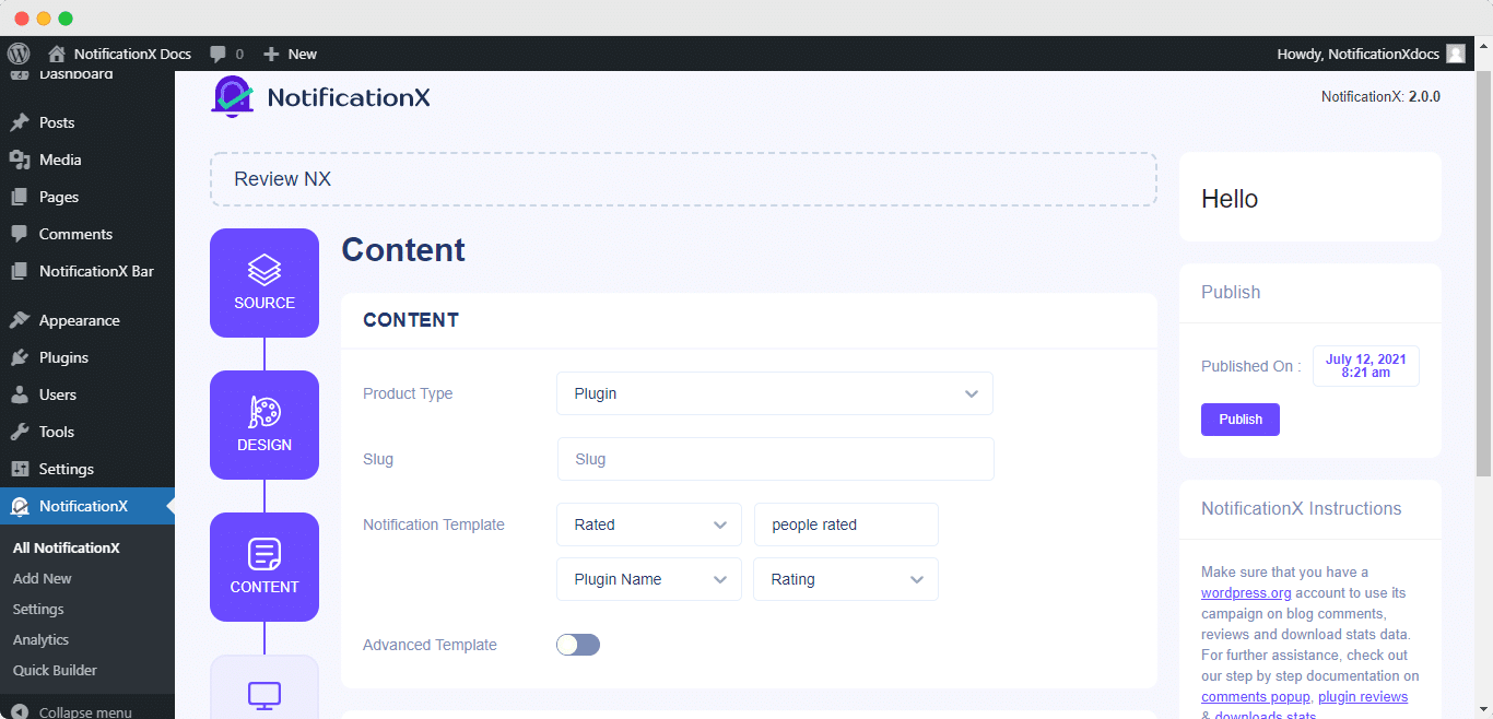 Comment créer une fenêtre contextuelle de révision WordPress à l'aide de NotificationX ? 3 Popup de révision WordPress