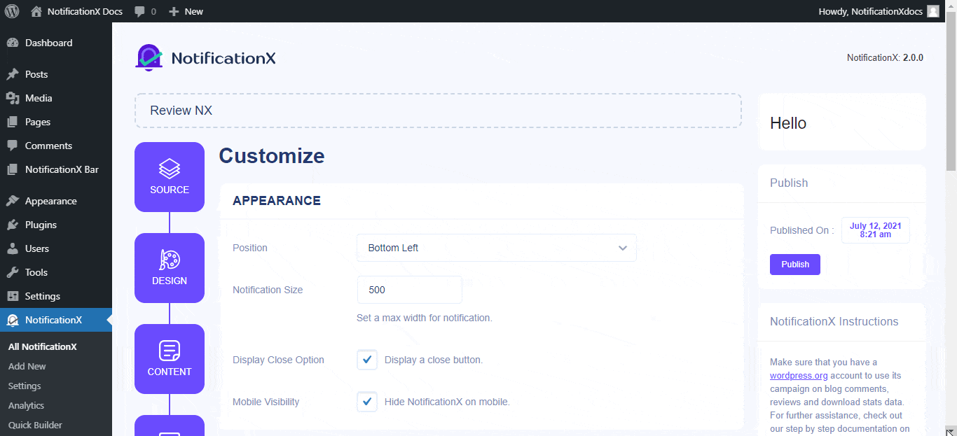 Comment créer une fenêtre contextuelle de révision WordPress à l'aide de NotificationX ? 8 Popup de révision WordPress