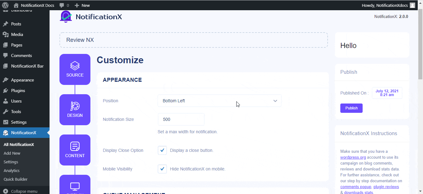 Comment créer une fenêtre contextuelle de révision WordPress à l'aide de NotificationX ? 9 Popup de révision WordPress