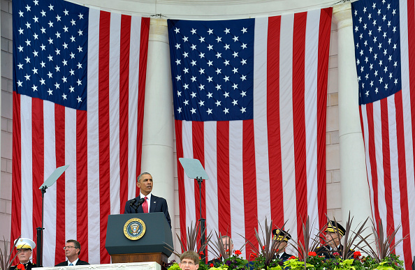 U.S.President Barack Obama makes remarks at the Amphitheater after laying a wreath at the Tomb of the Unknown Soldier at Arlington National Cemetery, Arlington, Virginia, on Memorial Day, May 30, 2016, near Washington, DC. Obama paid tribute to the nation's military service members who have fallen. Photo by Mike Theiler/UPI