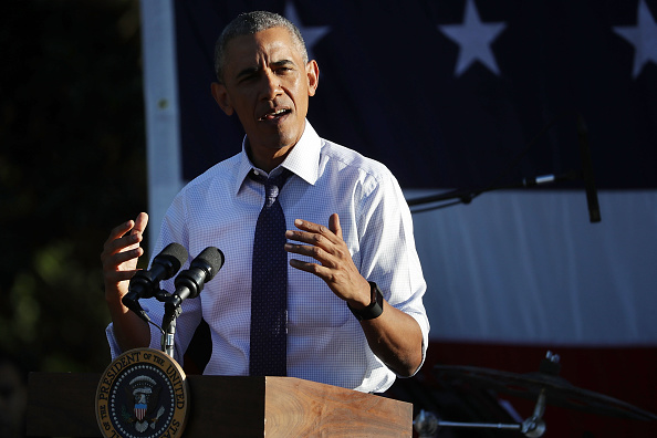 WASHINGTON, DC - JUNE 14: U.S. President Barack Obama delivers remarks during the annual picnic for Members of Congress at the White House June 14, 2016 in Washington, DC. Earlier in the day, Obama talked about the investigation into the mass shooting in Orlando and spoke at the first White House United State of Women Summit. (Photo by Chip Somodevilla/Getty Images)
