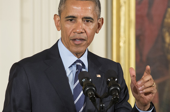 U.S. President Barack Obama speaks during a Medal of Honor ceremony for Vietnam War veteran Army Lieutenant Colonel Charles Kettles, not pictured, at the White House in Washington, D.C., U.S., on Monday, July 18, 2016. Kettles led helicopter flights carrying reinforcements to U.S. soldiers and is credited with helping to save 40 soldiers and four members of his unit. Photographer: Joshua Roberts/Bloomberg via Getty Images