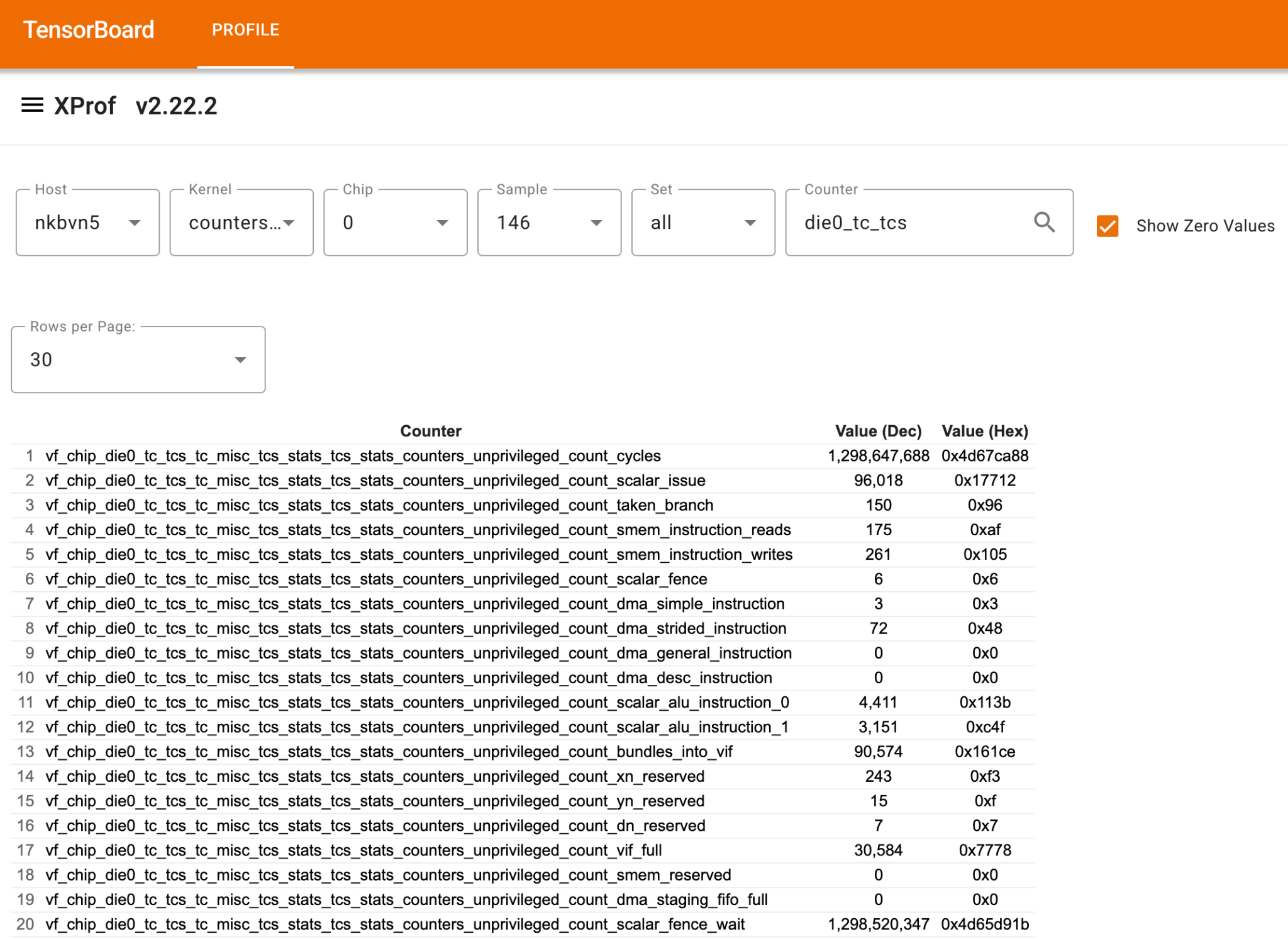 Perf counters tool
