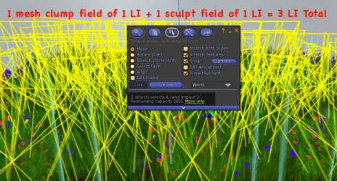 Mesh clumps plus sculpt field is 3 LI