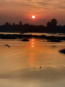 A beautiful sunset view from the Turag River in Dhaka.