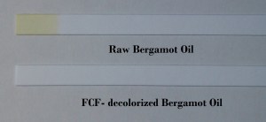 bergamot oil colour comparison - blotter test