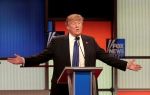Republican U.S. presidential candidate Donald Trump speaks at the U.S. Republican presidential candidates debate in Detroit