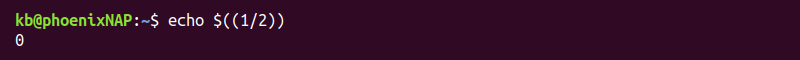 non-integer result terminal output
