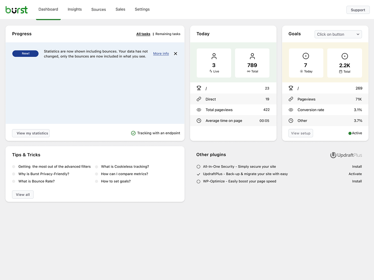 Burst Statistics: Analytics Dashboard
