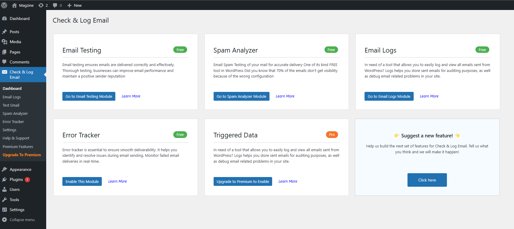 Check & Log Email - Status