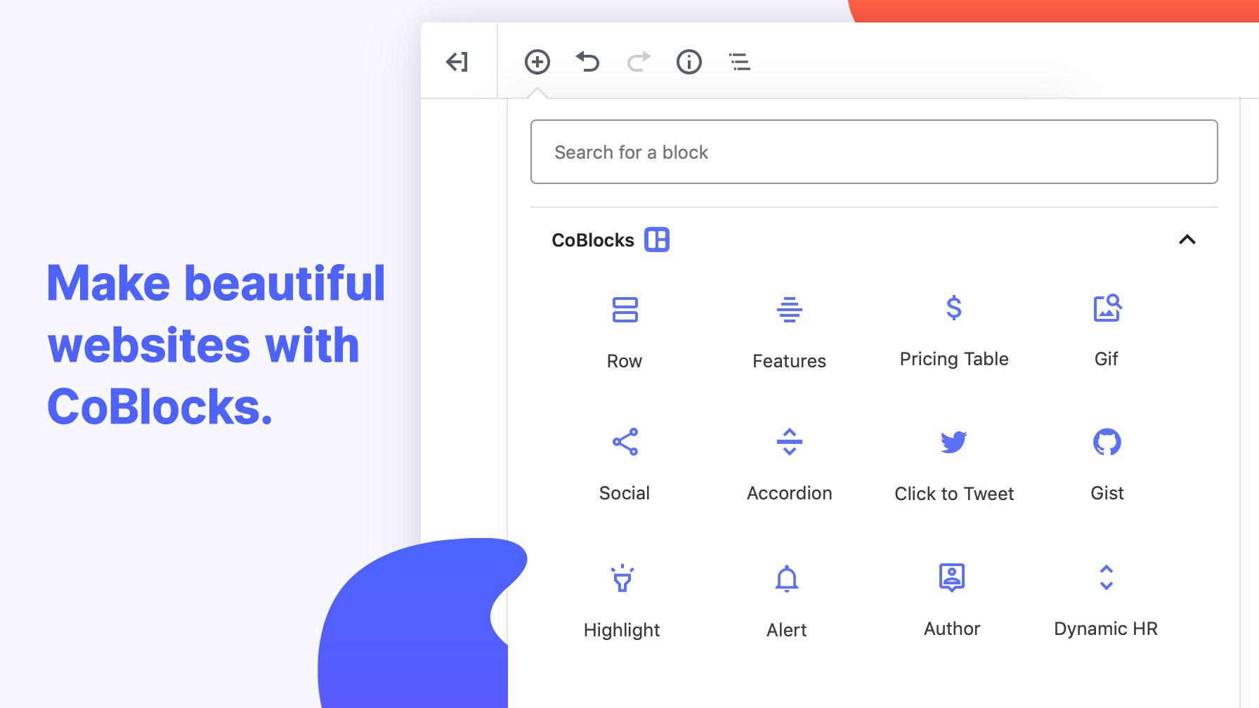 Make beautiful websites with CoBlocks