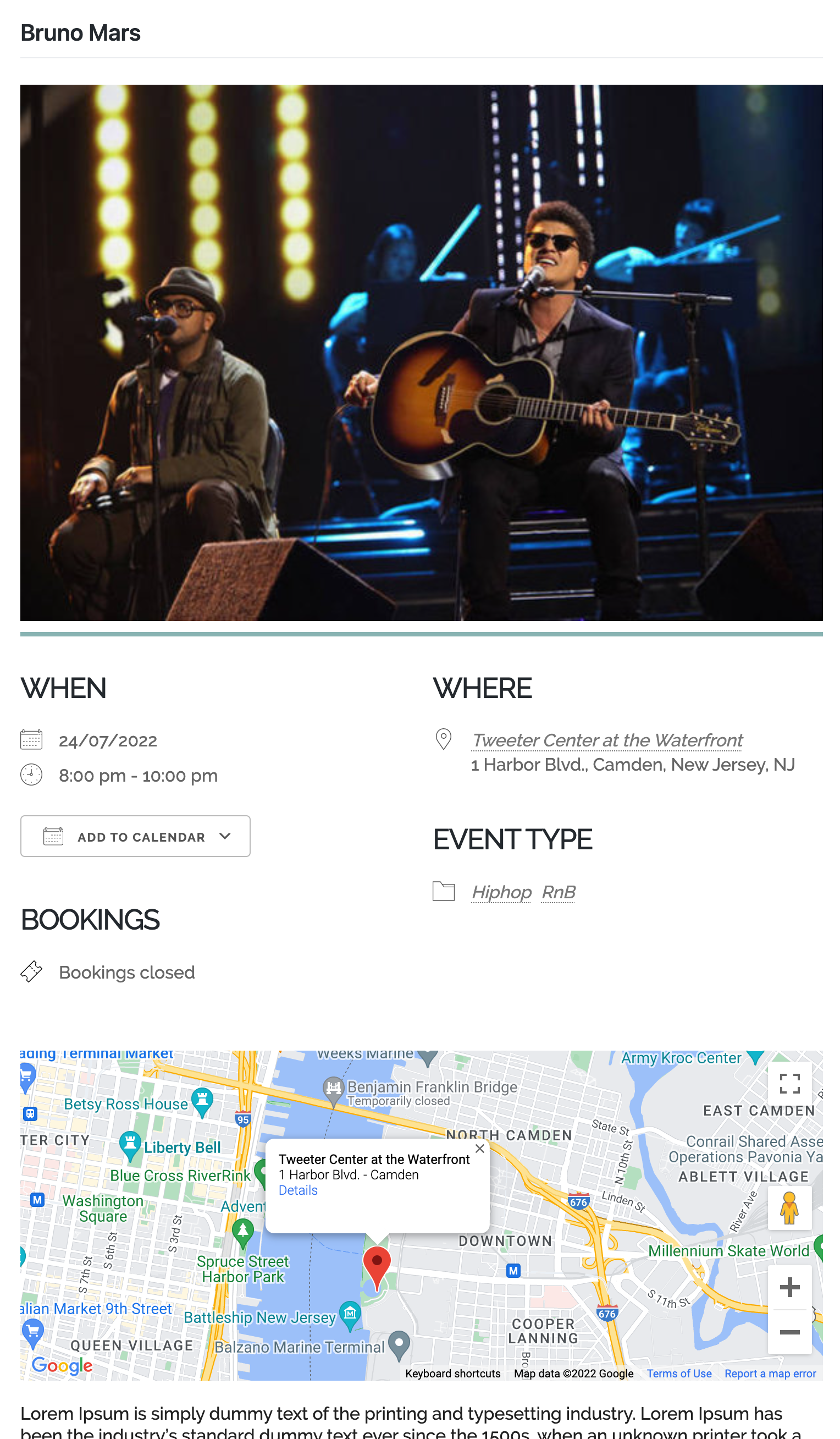 Beautiful event pages which can be completely customized via our settings page.