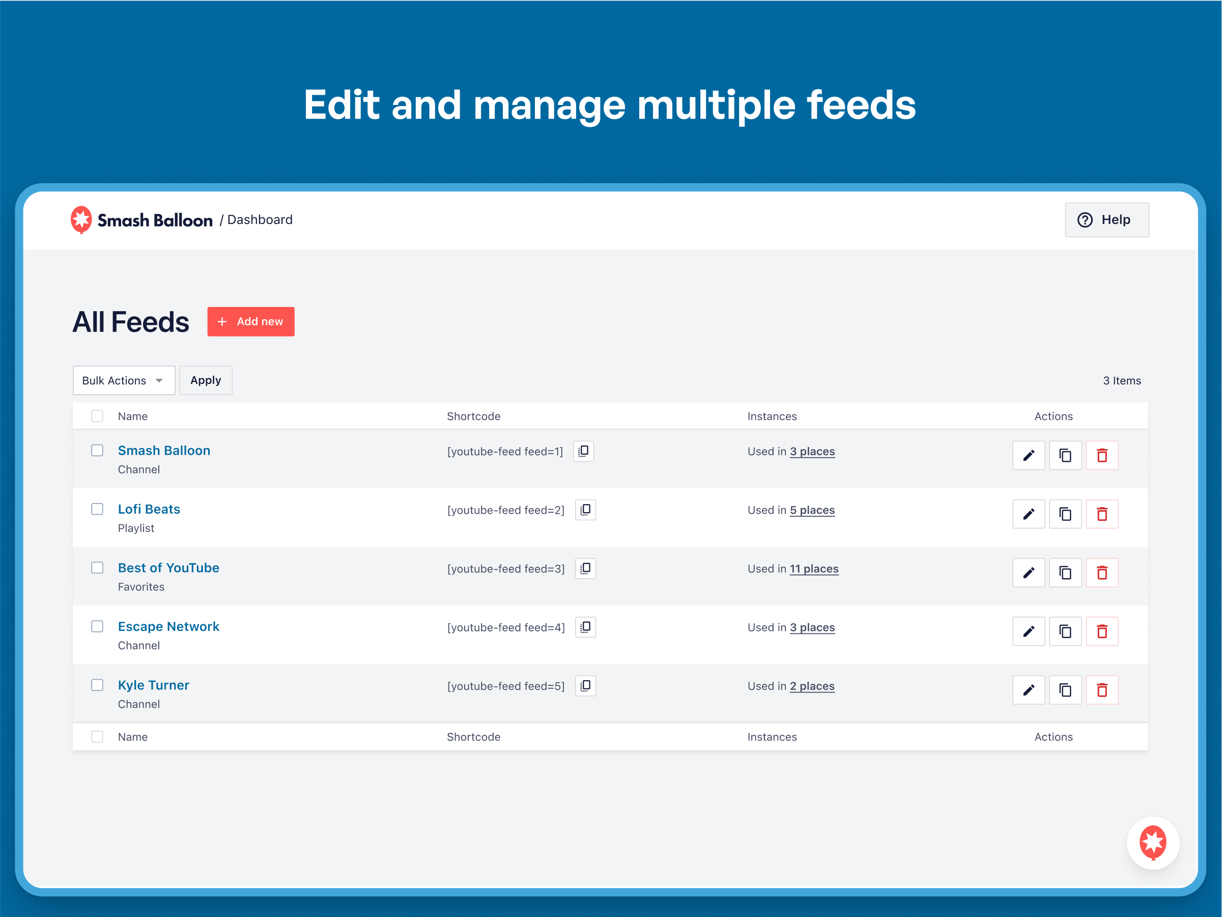 Verwalte deine YouTube-Feeds mit unserem praktischen Feed-Customizer