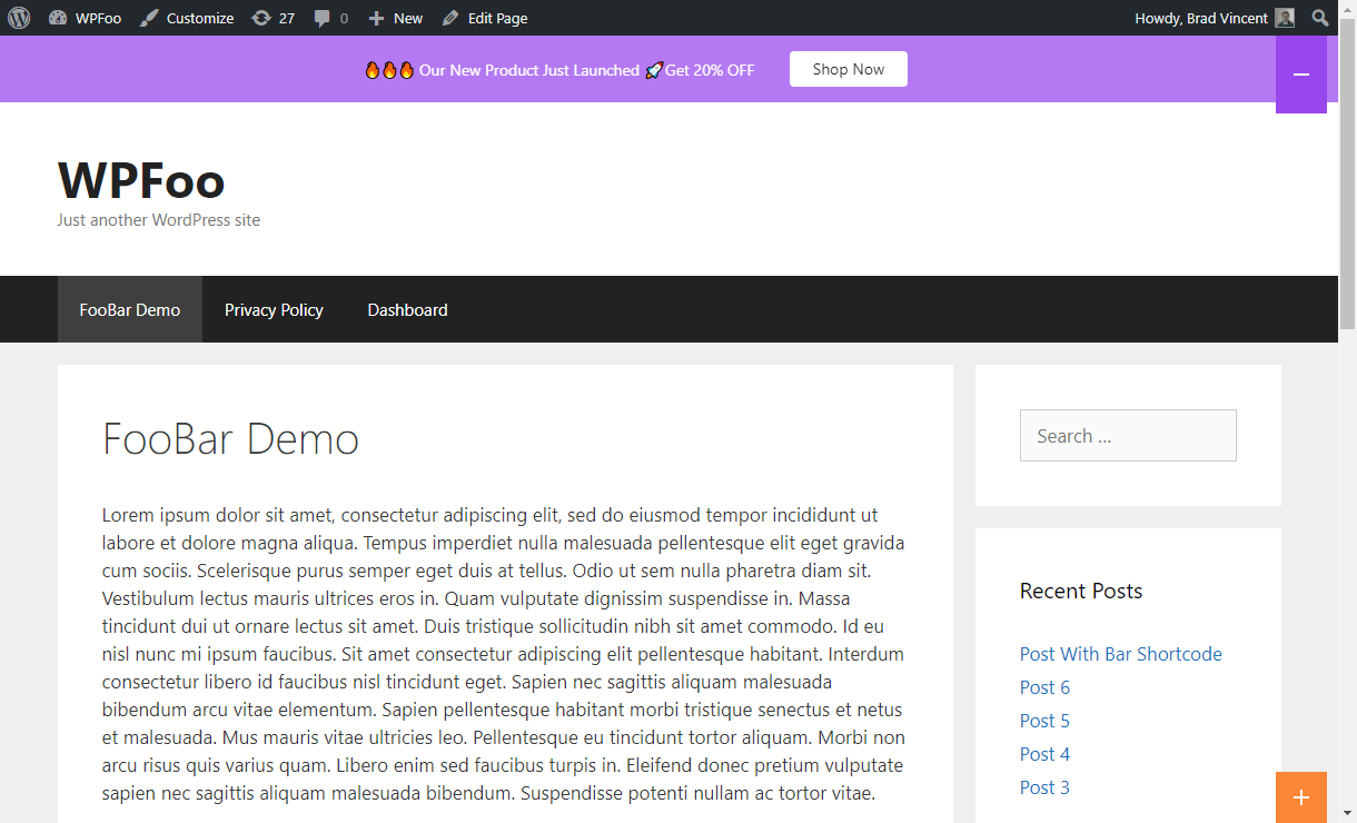 Frontend Demo - Call To Action