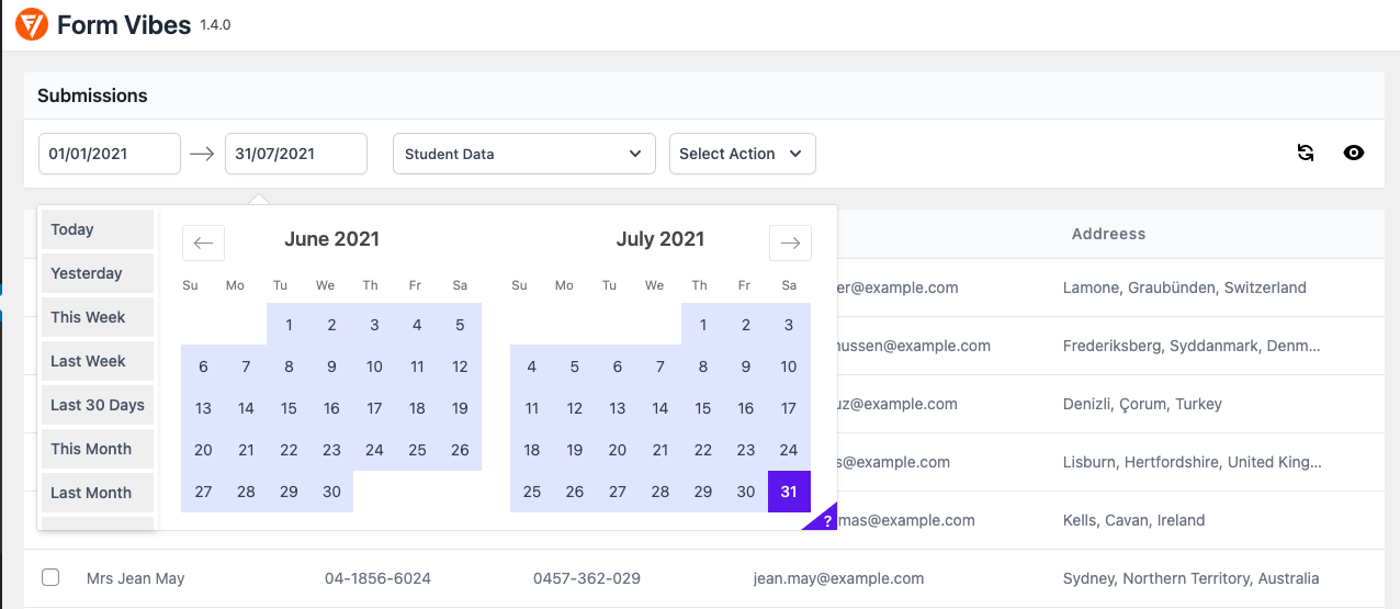 Advanced Date Range Filtering