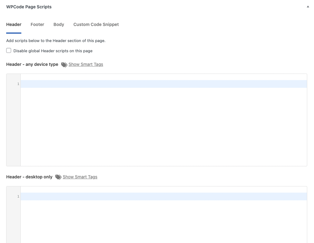 Page-Specific Scripts Metabox