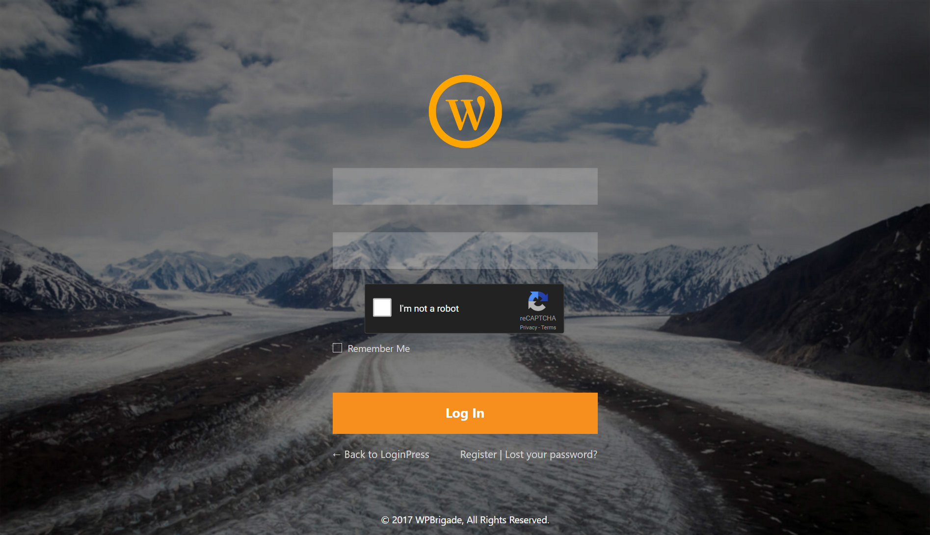 Custom Login page (Company theme) Example #3 with Captcha Pro feature