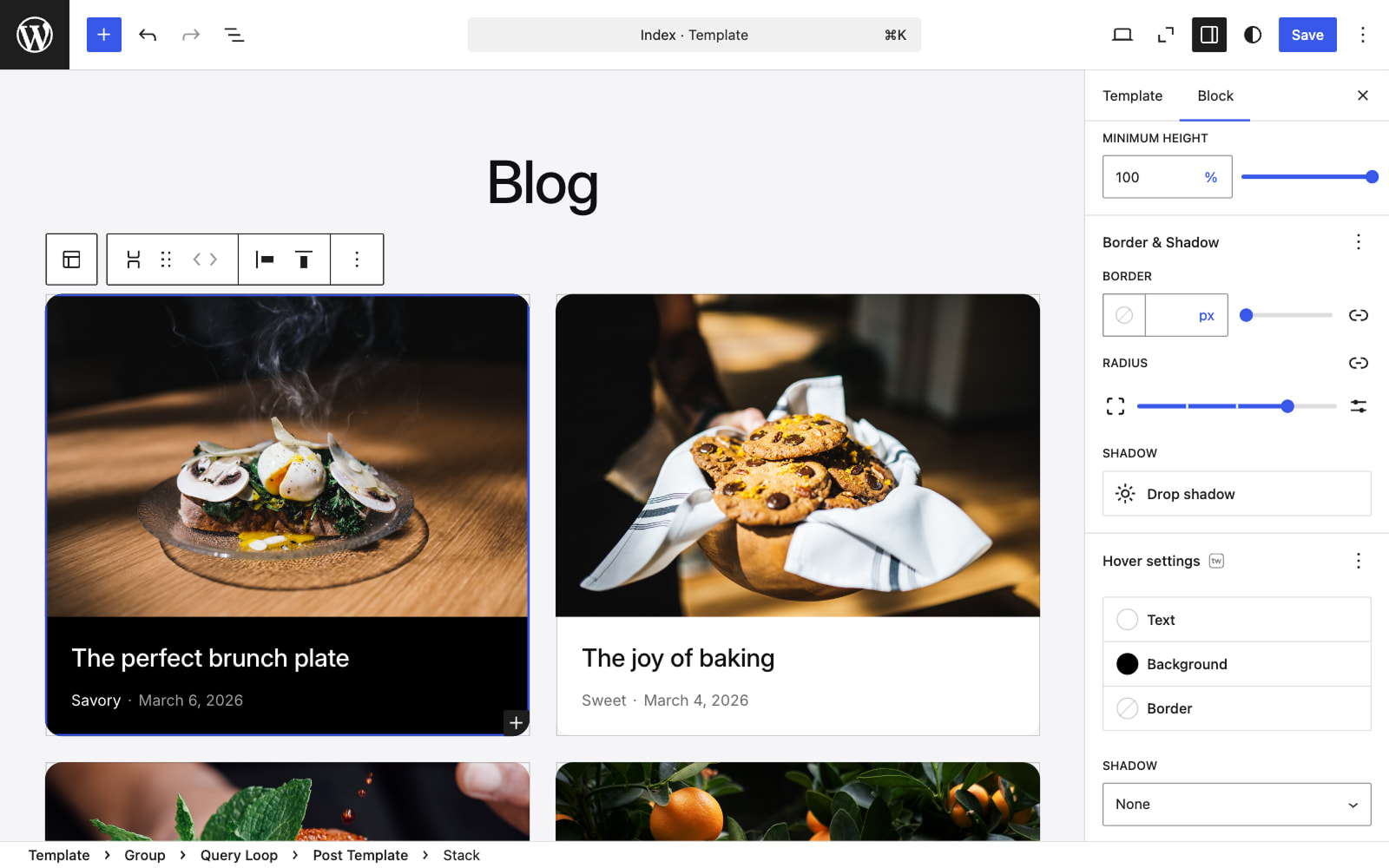 Make your container blocks clickable. Turn Group and Cover blocks into fully clickable elements and add hover effects.