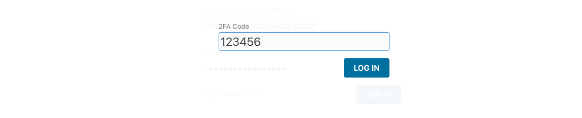 Logging in is easy with Wordfence 2FA.