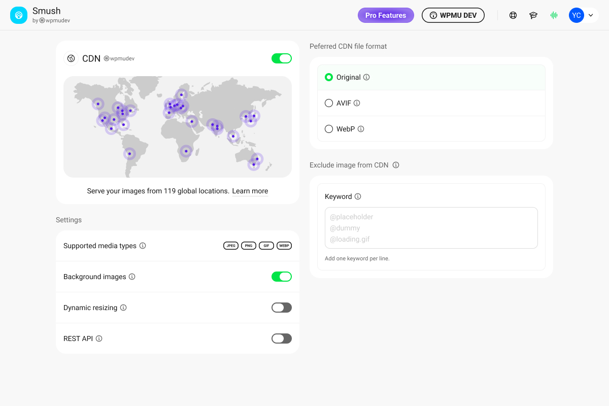Serve images at lightning speed via our global CDN.