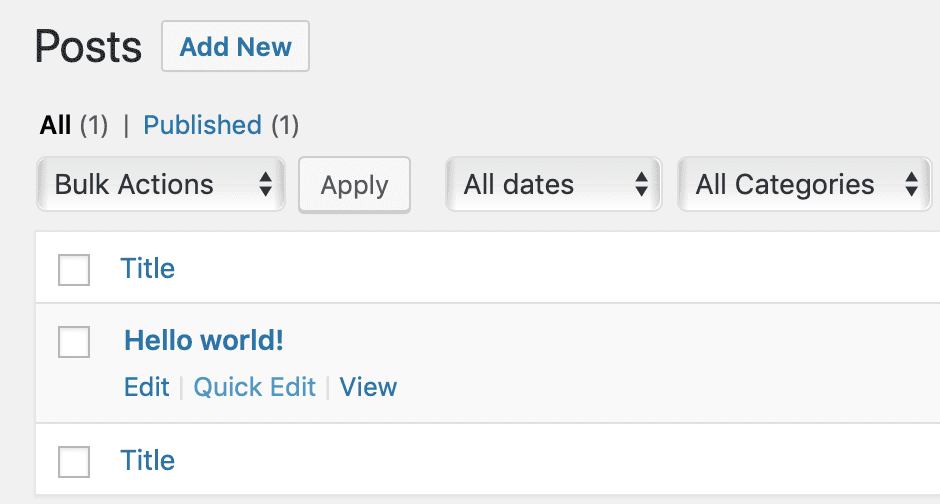 The edit_published_posts permission on the WordPress posts screen.