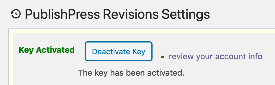 PublishPress Revisions license activated