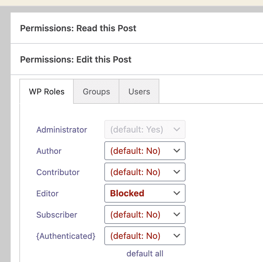 Edit This Post Blocked